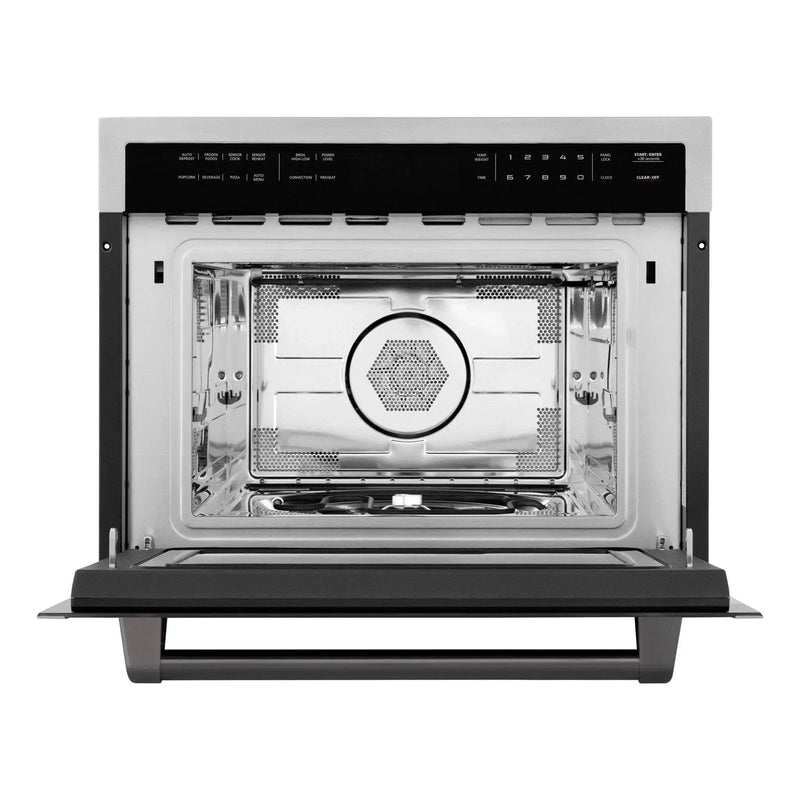 ZLINE 24" Convection Microwave, Stainless Steel, Black MWOZ-24-MB by Farmhouse Kitchen and Bath