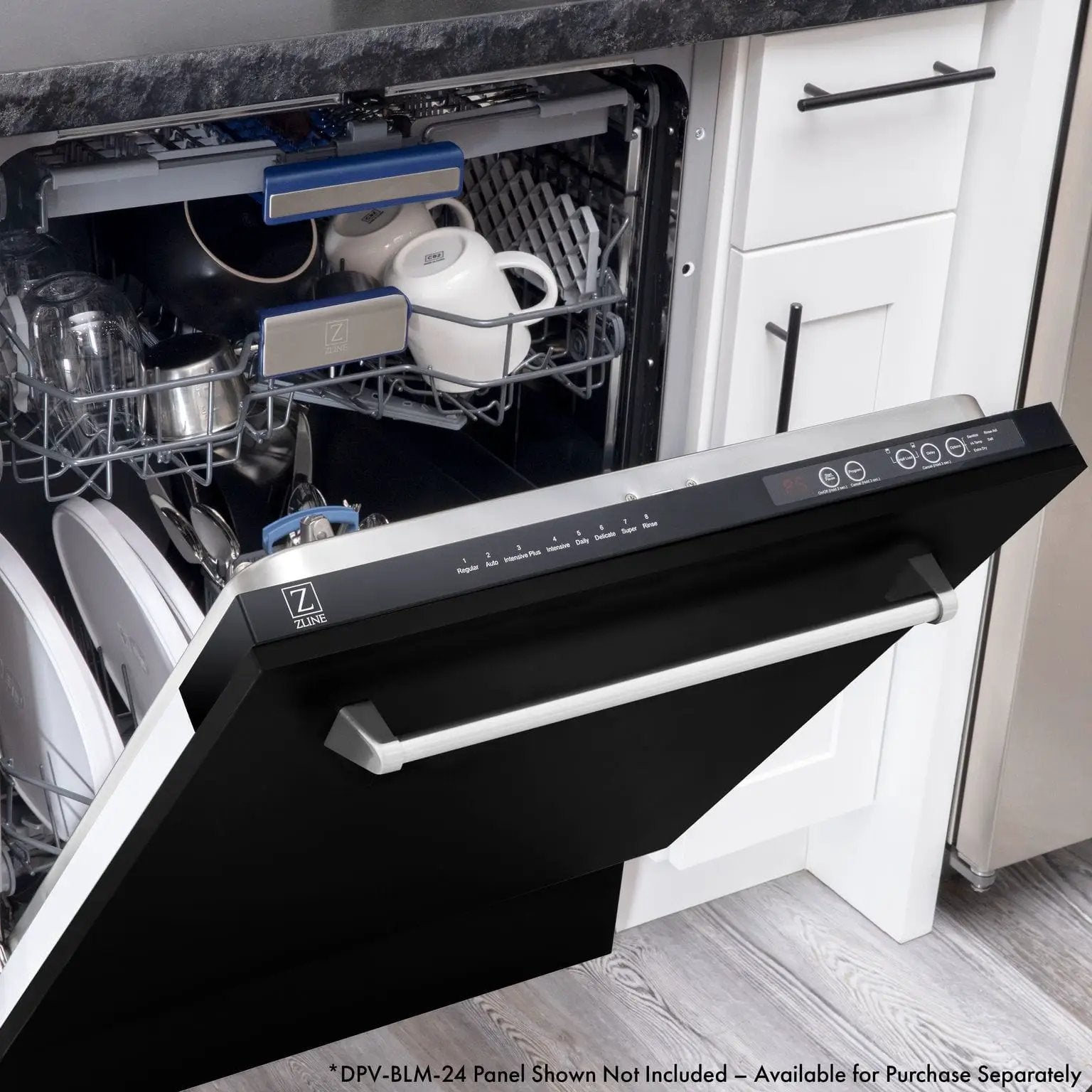 ZLINE 24" Dishwasher, Custom Panel Ready, Stainless Tub, 3rd Rack, DWV-24 by Farmhouse Kitchen and Bath