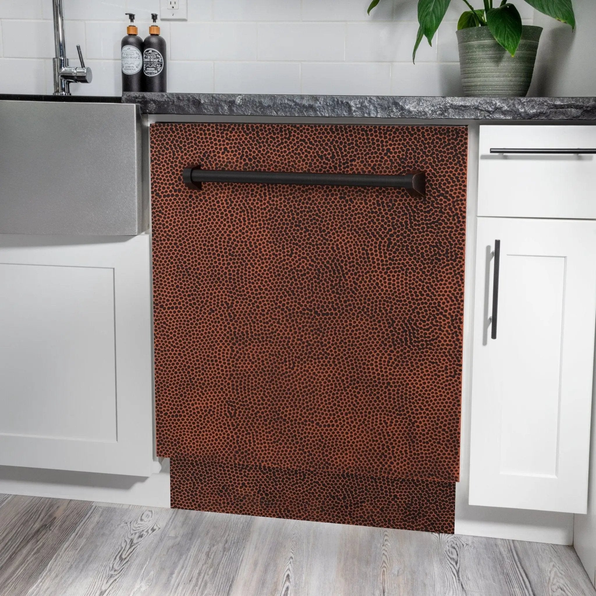 ZLINE 24" Dishwasher, Hammered Copper panel, Stainless Tub, DWV-HH-24 by Farmhouse Kitchen and Bath