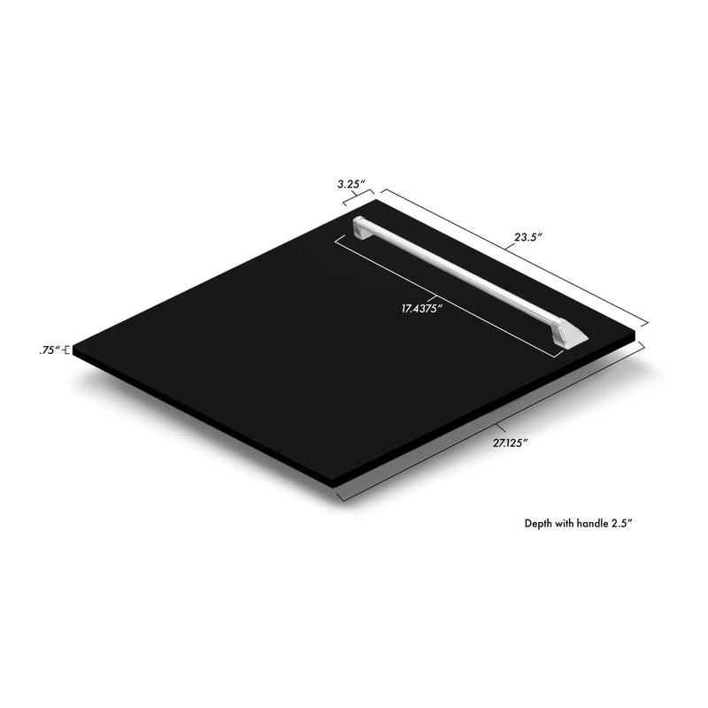 ZLINE 24" Dishwasher in Black Matte panel, Stainless Tub, DWV-BLM-24 by Farmhouse Kitchen and Bath