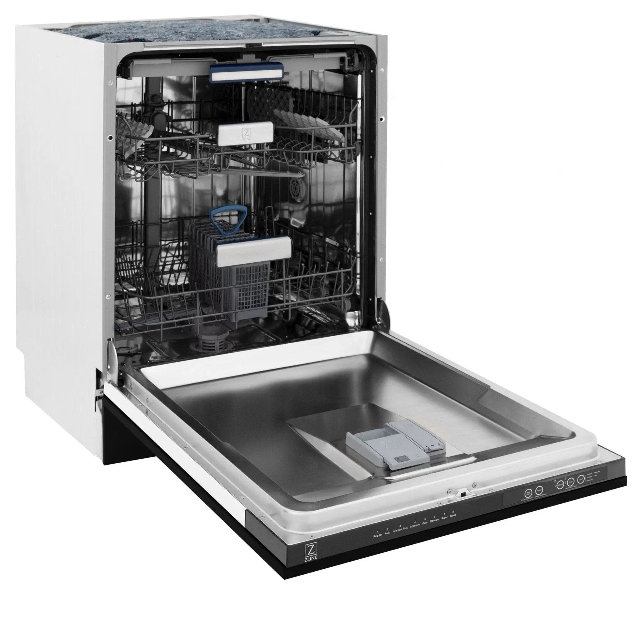 ZLINE 24" Dishwasher in Black Matte panel, Stainless Tub, DWV-BLM-24 by Farmhouse Kitchen and Bath