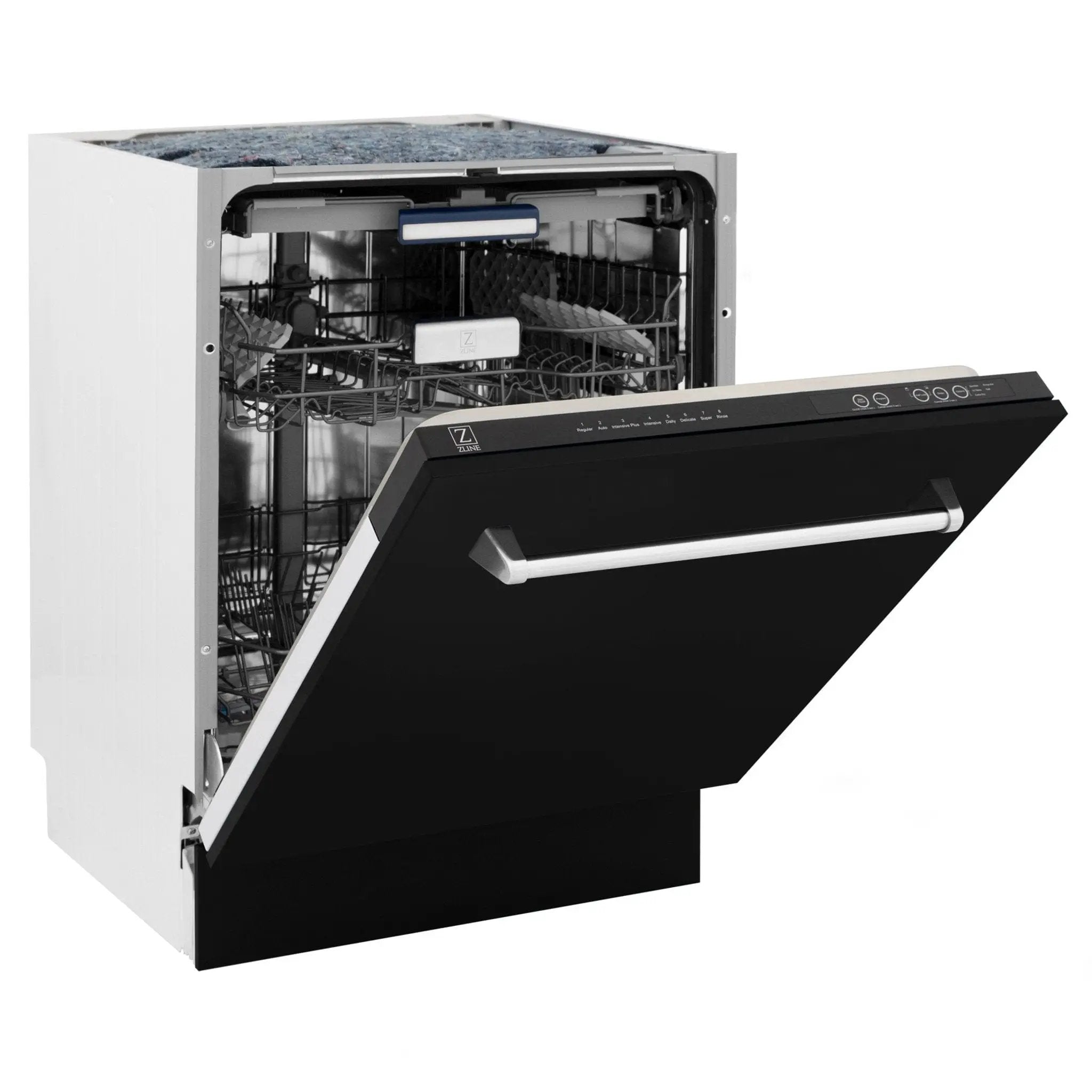 ZLINE 24" Dishwasher in Black Matte panel, Stainless Tub, DWV-BLM-24 by Farmhouse Kitchen and Bath