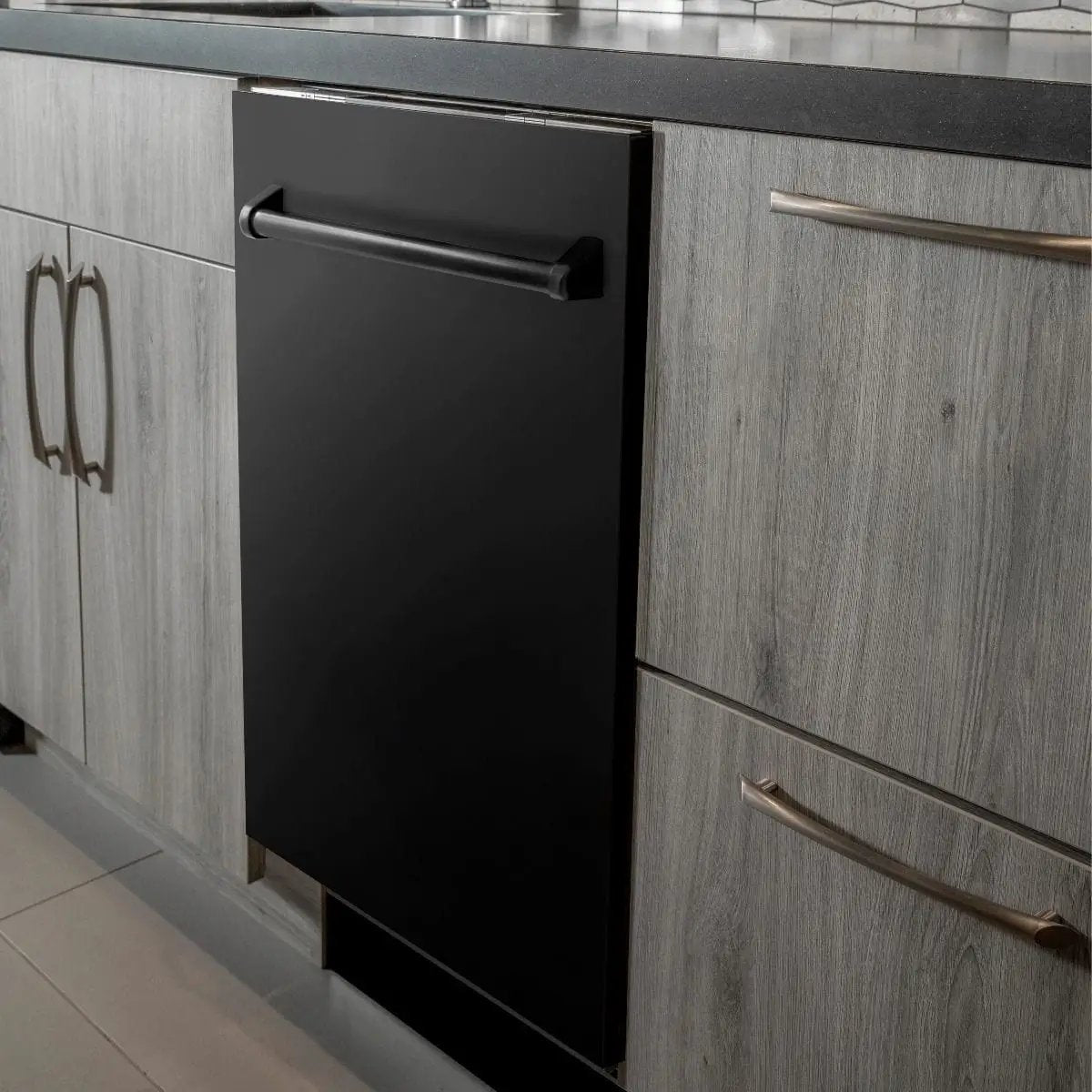 ZLINE 24" Dishwasher In Black Stainless Steel, Stainless Tub, DW-BS-24 by Farmhouse Kitchen and Bath