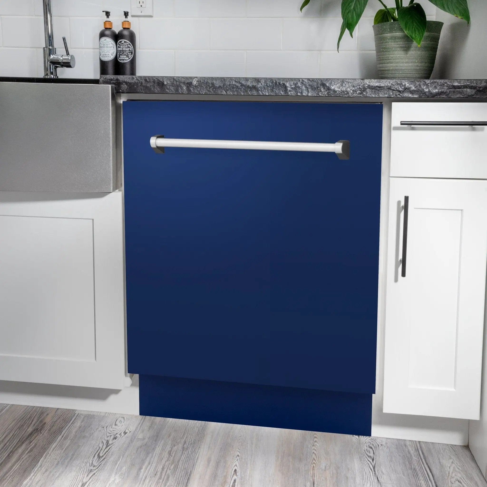 ZLINE 24" Dishwasher in Blue gloss panel, Stainless Tub, DWV-BG-24 by Farmhouse Kitchen and Bath