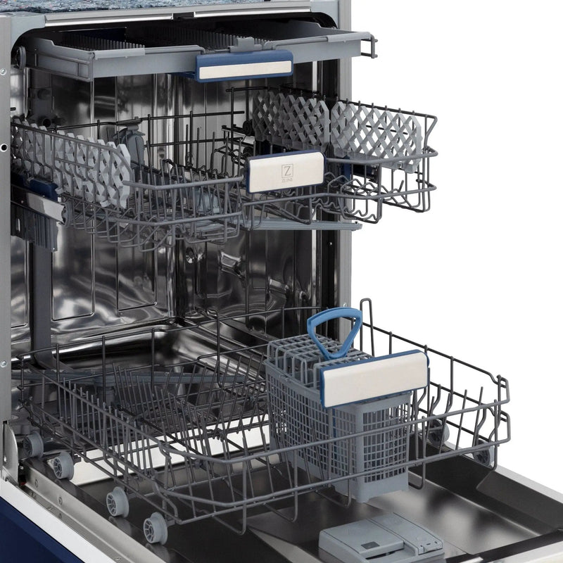 ZLINE 24" Dishwasher in Blue gloss panel, Stainless Tub, DWV-BG-24 by Farmhouse Kitchen and Bath