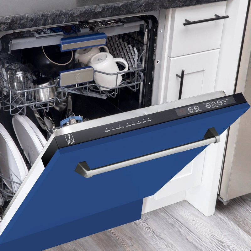 ZLINE 24" Dishwasher in Blue Matte panel, Stainless Tub, DWV-BM-24 by Farmhouse Kitchen and Bath