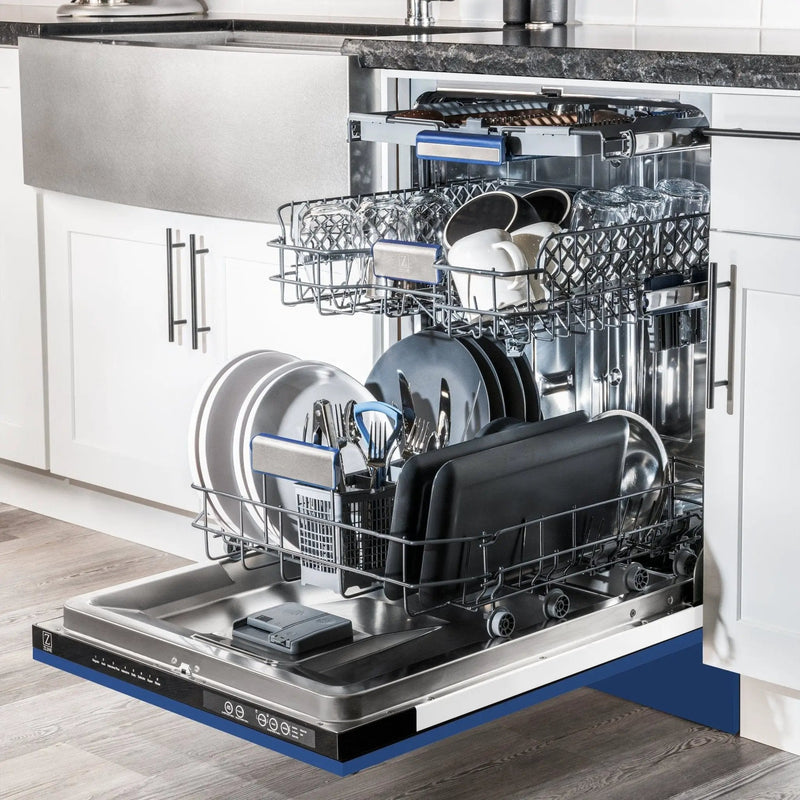 ZLINE 24" Dishwasher in Blue Matte panel, Stainless Tub, DWV-BM-24 by Farmhouse Kitchen and Bath