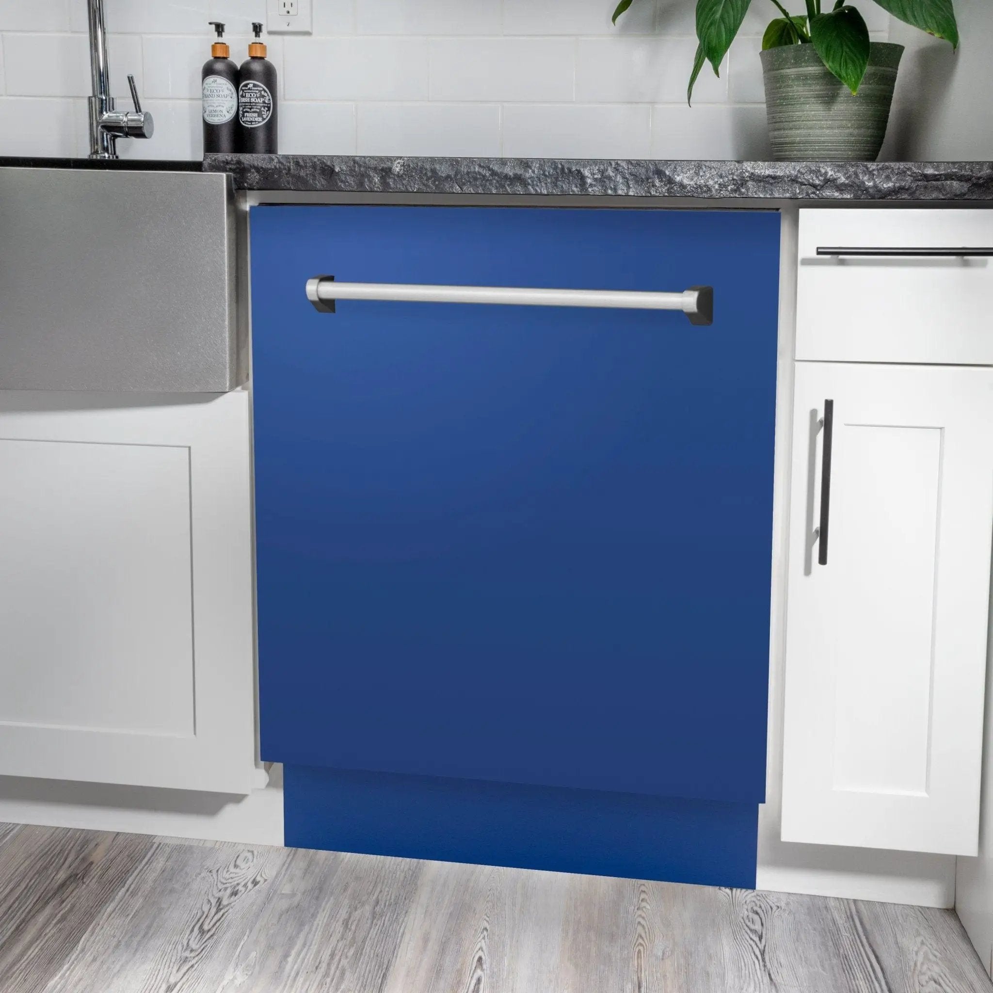 ZLINE 24" Dishwasher in Blue Matte panel, Stainless Tub, DWV-BM-24 by Farmhouse Kitchen and Bath