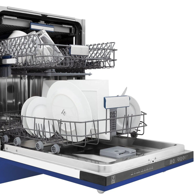 ZLINE 24" Dishwasher in Blue Matte panel, Stainless Tub, DWV-BM-24 by Farmhouse Kitchen and Bath