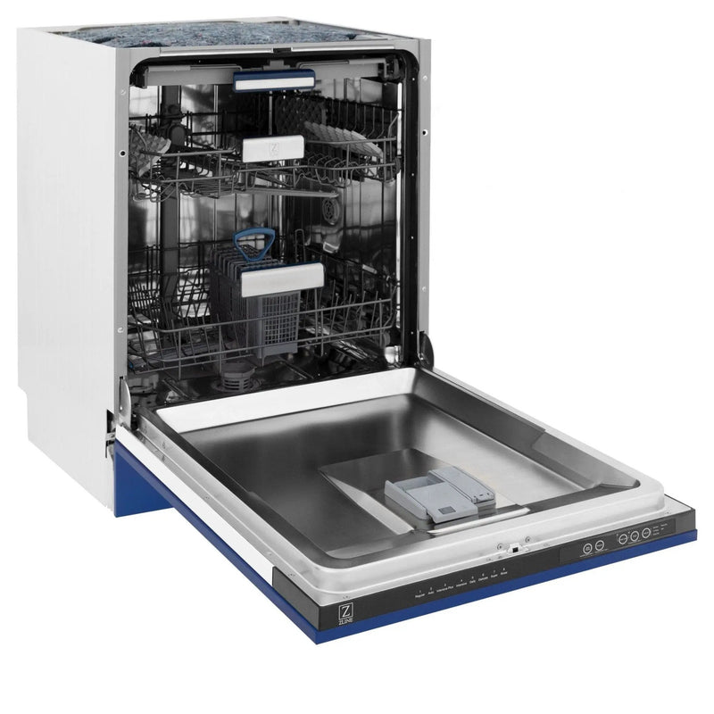 ZLINE 24" Dishwasher in Blue Matte panel, Stainless Tub, DWV-BM-24 by Farmhouse Kitchen and Bath