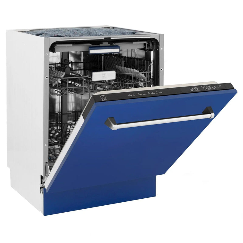 ZLINE 24" Dishwasher in Blue Matte panel, Stainless Tub, DWV-BM-24 by Farmhouse Kitchen and Bath