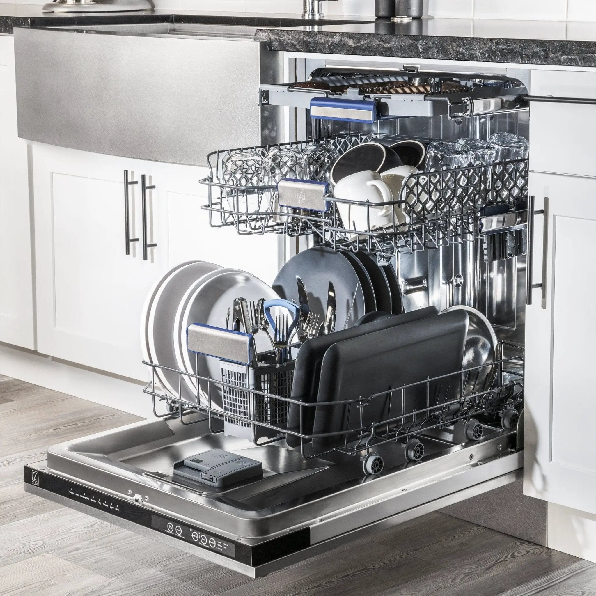 ZLINE 24" Dishwasher in DuraSnow Stainless panel, Stainless Tub, DWV-SN-24 by Farmhouse Kitchen and Bath