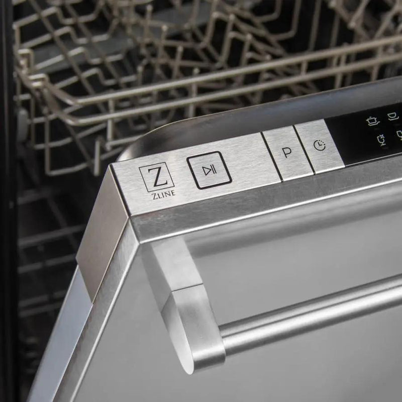 ZLINE 24" Dishwasher in DuraSnow® Stainless, Traditional Handle, DW-SN-H-24 by Farmhouse Kitchen and Bath
