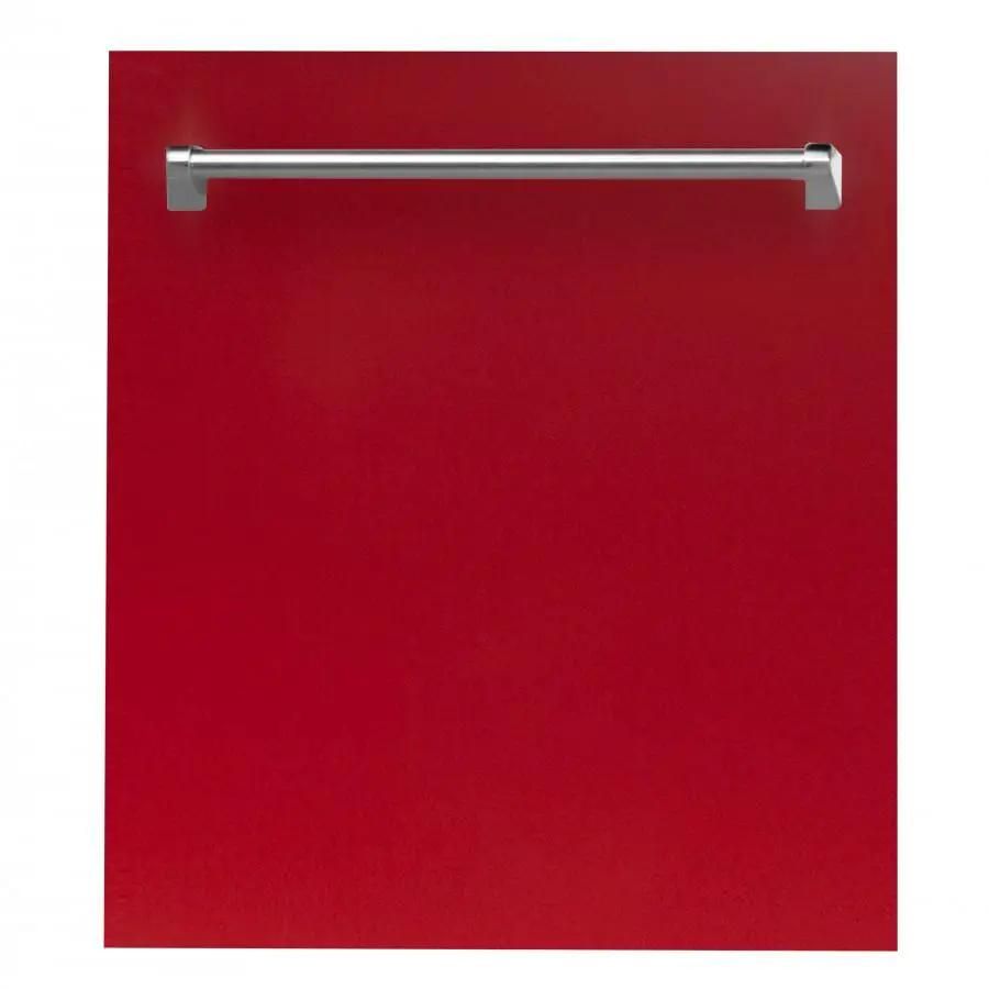 ZLINE 24" Dishwasher in Red Gloss, Stainless Tub, Traditional Handle, DW-RG-24 by Farmhouse Kitchen and Bath