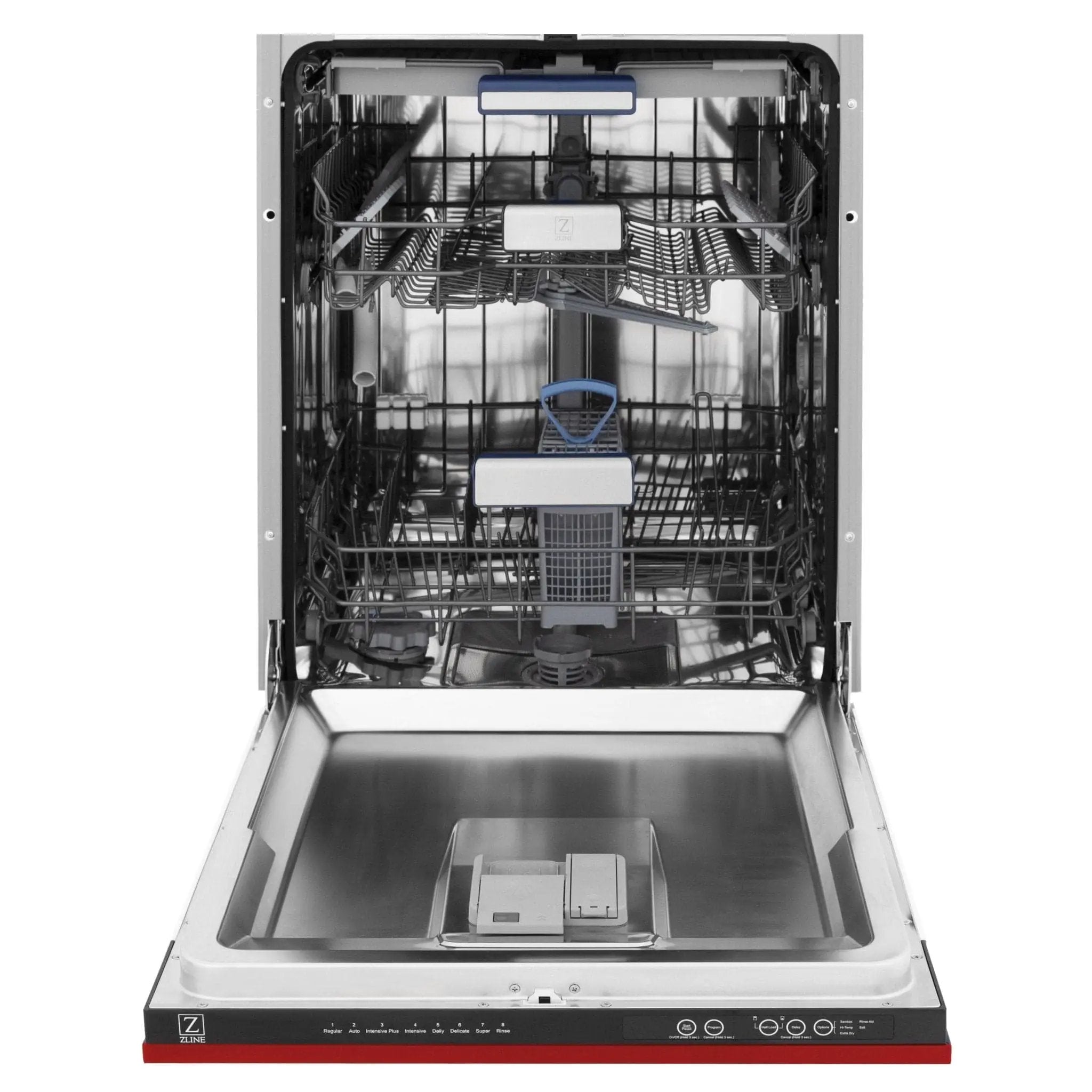 ZLINE 24" Dishwasher in Red Matt panel, Stainless Tub, DWV-RM-24 by Farmhouse Kitchen and Bath