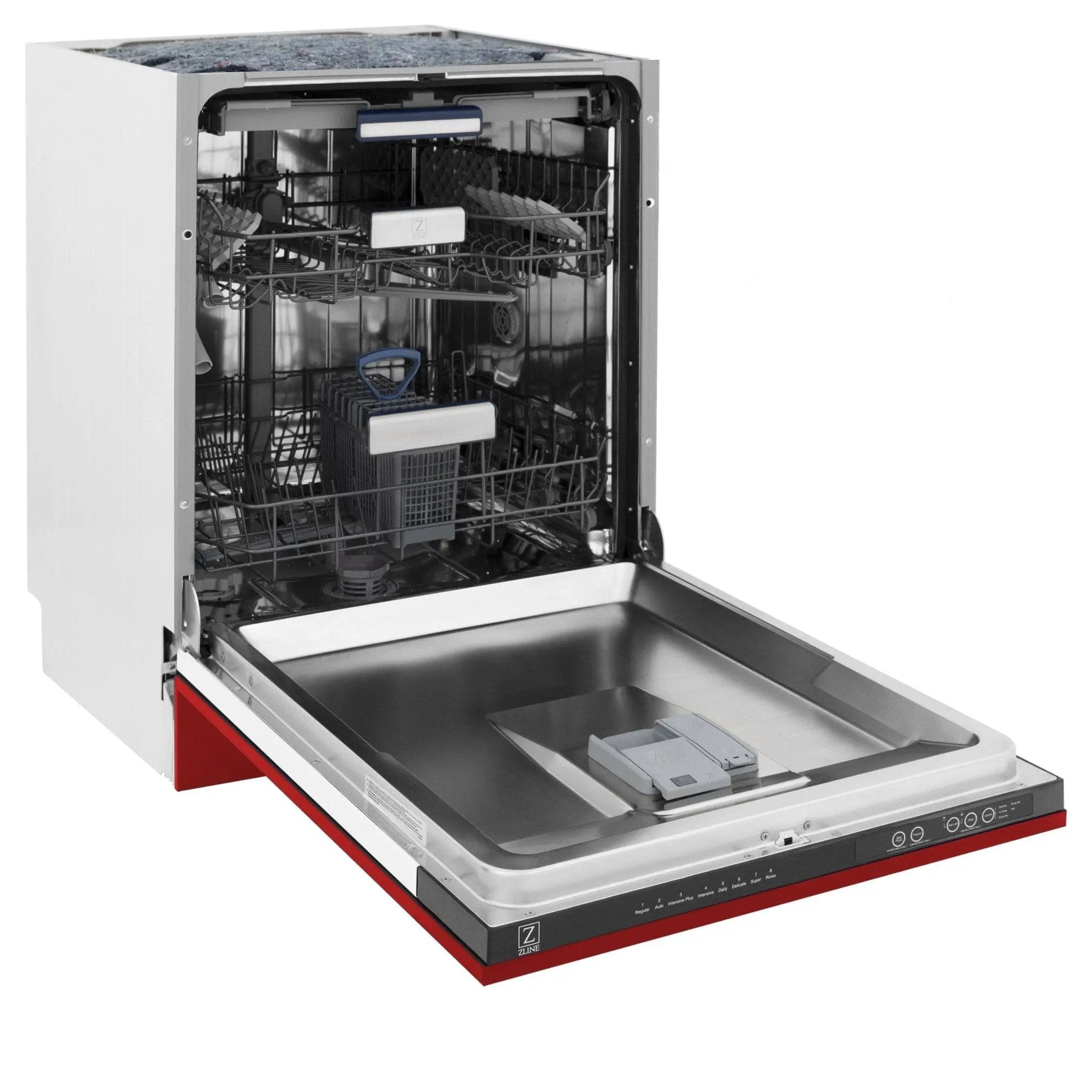 ZLINE 24" Dishwasher in Red Matt panel, Stainless Tub, DWV-RM-24 by Farmhouse Kitchen and Bath