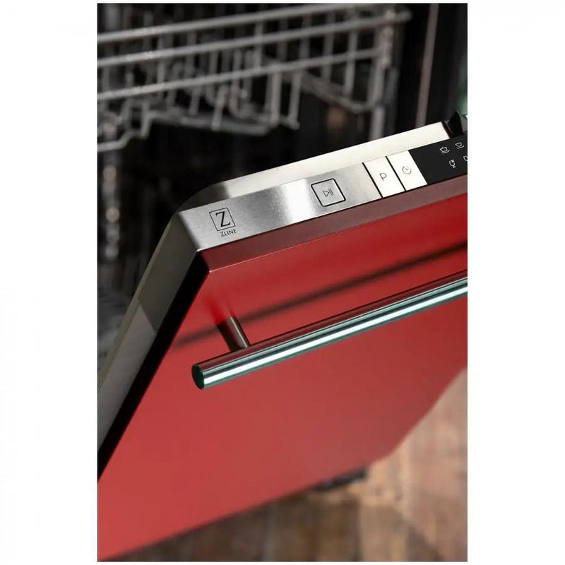 ZLINE 24" Dishwasher in Red Matte, Stainless Steel Tub, DW-RM-H-24 by Farmhouse Kitchen and Bath
