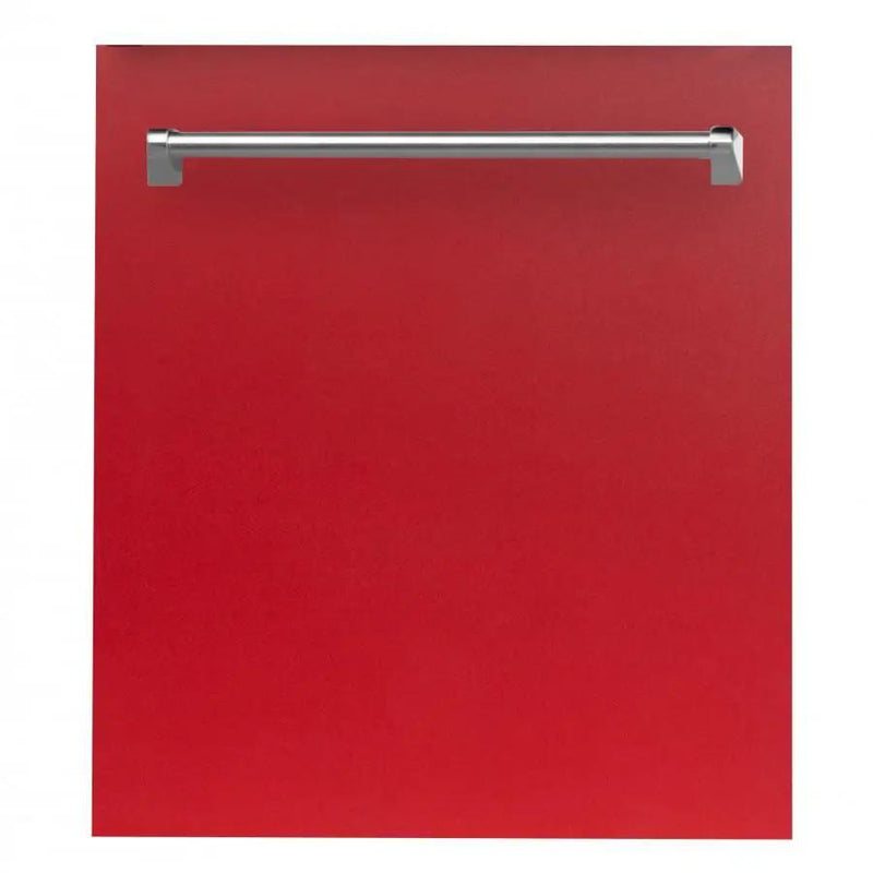 ZLINE 24" Dishwasher in Red Matte, Stainless Tub, Traditional Handle, DW-RM-24 by Farmhouse Kitchen and Bath