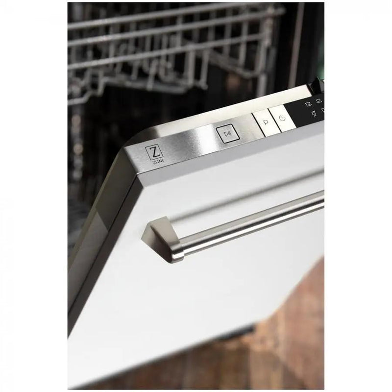 ZLINE 24" Dishwasher in White Matte, Traditional Handle, DW-WM-24 by Farmhouse Kitchen and Bath