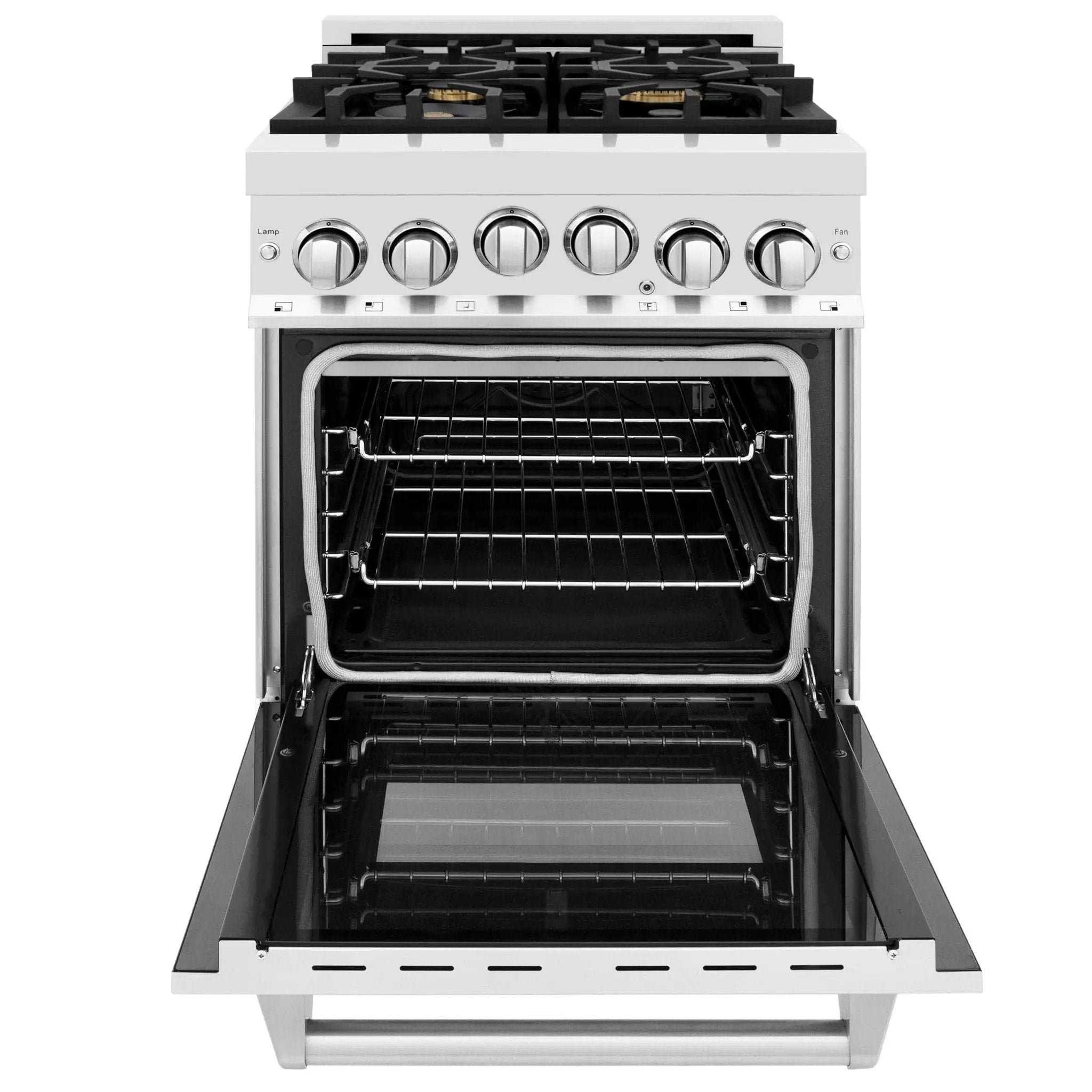 ZLINE 24" Gas On Gas Range, Stainless Steel, Brass Burners, RG-BR-24 by Farmhouse Kitchen and Bath