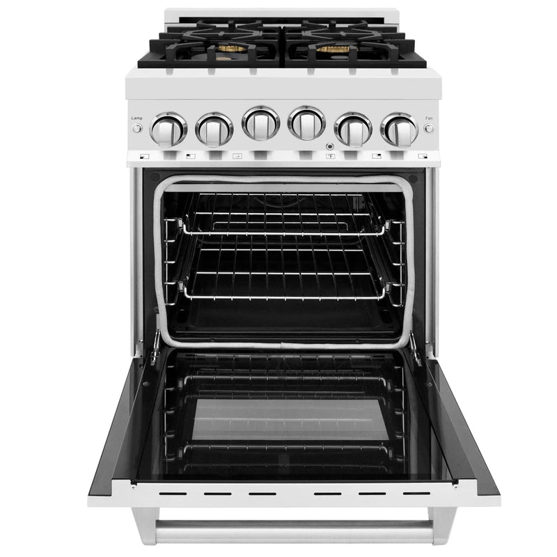 ZLINE 24" Gas On Gas Range, Stainless Steel, Brass Burners, RG-BR-24 by Farmhouse Kitchen and Bath