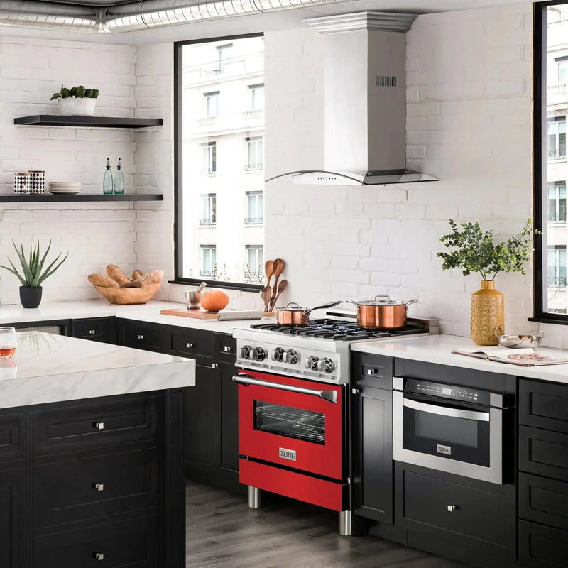 ZLINE 24" Gas Range with Red Gloss door, RG-RG-24 by Farmhouse Kitchen and Bath