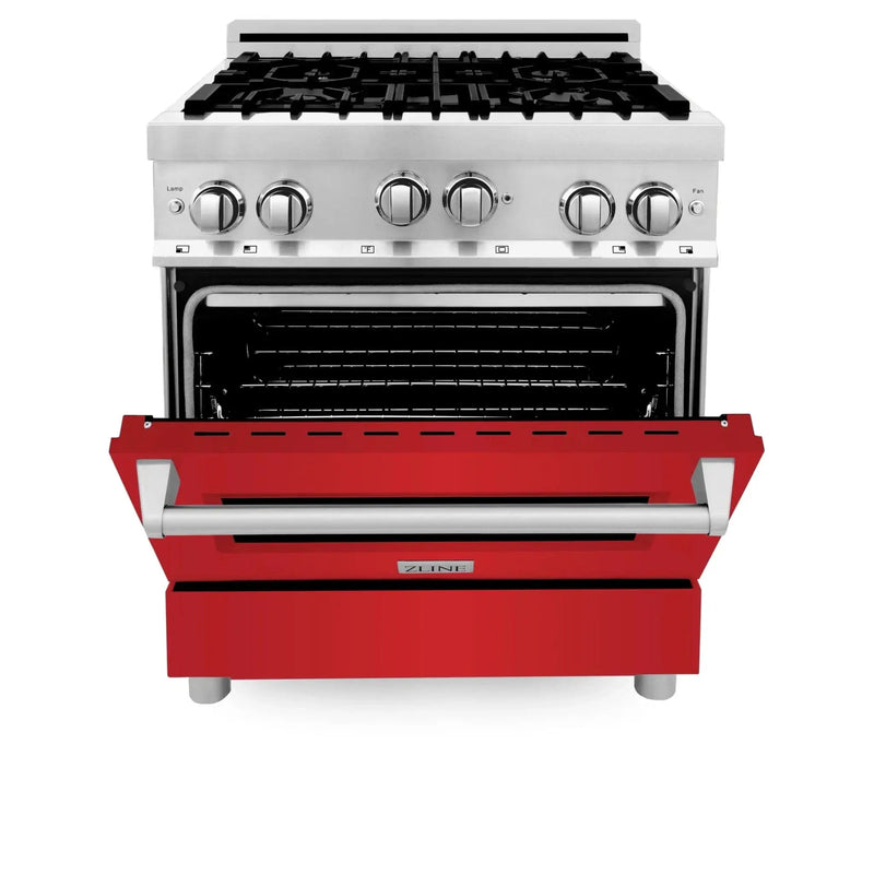 ZLINE 24" Gas Range with Red Gloss door, RG-RG-24 by Farmhouse Kitchen and Bath