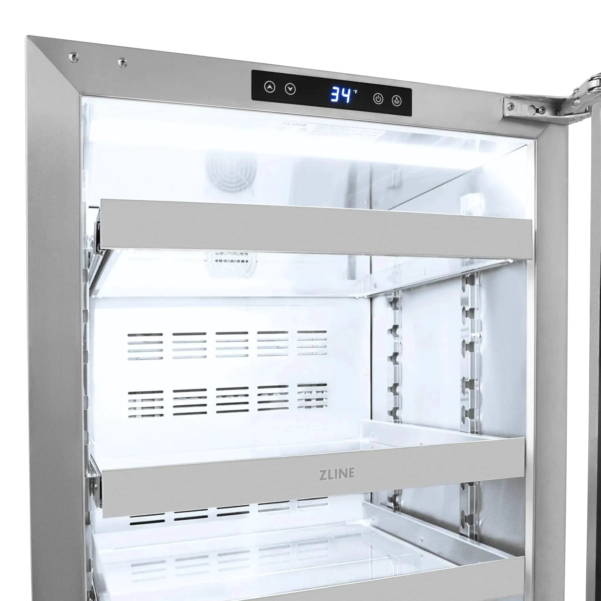 ZLINE 24 in. Touchstone 151 Can Beverage Fridge With Stainless Steel Glass Door RBSO-GS-24 by Farmhouse Kitchen and Bath