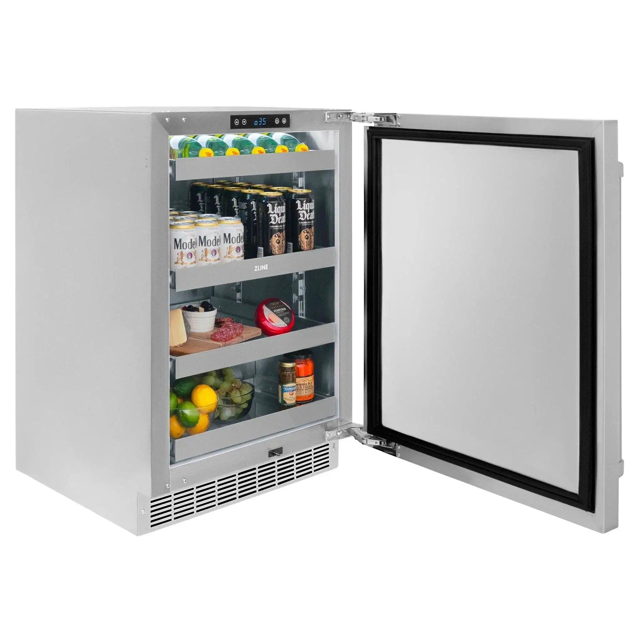 ZLINE 24 in. Touchstone Beverage Fridge w Stainless Steel Door RBSO-ST-24 by Farmhouse Kitchen and Bath