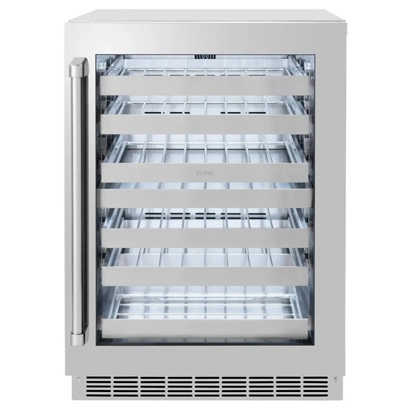 ZLINE 24 in. Touchstone Dual Zone 44 Bottle Wine Cooler With Stainless Steel Glass Door RWDO-GS-24