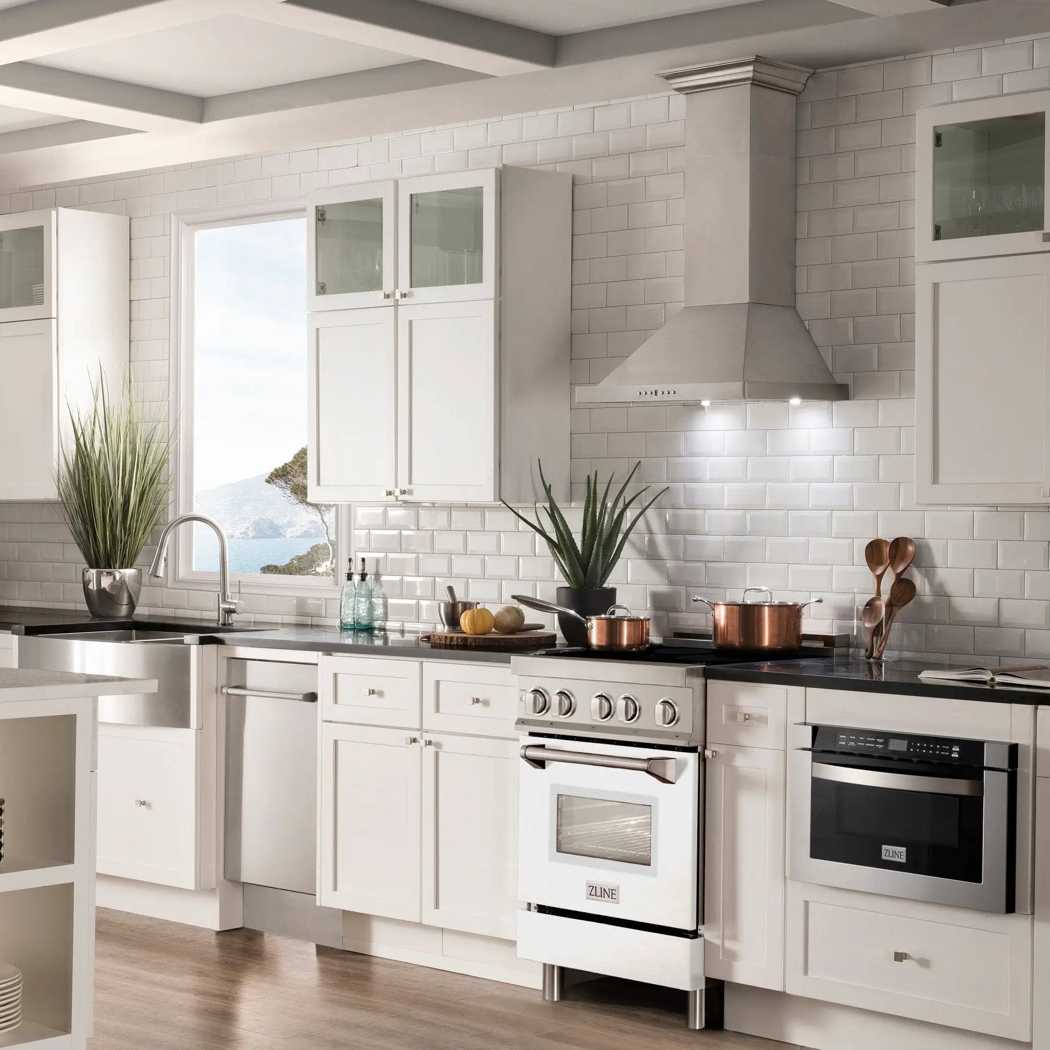 ZLINE 24" Induction Range with a 3 Element Stove and Electric Oven in White Matte RAIND-WM-24 by Farmhouse Kitchen and Bath