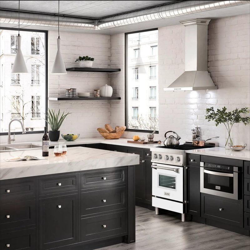 ZLINE 24" Induction Range with a 3 Element Stove and Electric Oven in White Matte RAIND-WM-24 by Farmhouse Kitchen and Bath