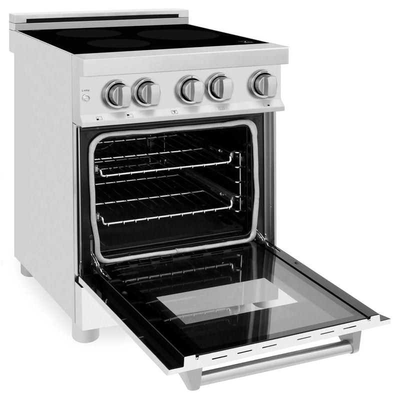 ZLINE 24" Induction Range with a 3 Element Stove and Electric Oven in White Matte RAIND-WM-24 by Farmhouse Kitchen and Bath
