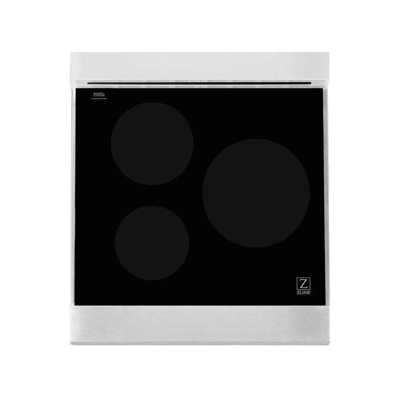 ZLINE 24" Induction Range with a 3 Element Stove and Electric Oven in White Matte RAIND-WM-24 by Farmhouse Kitchen and Bath