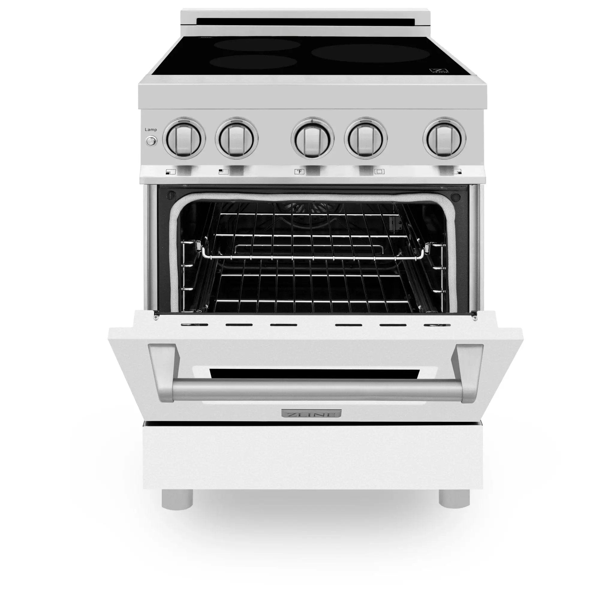 ZLINE 24" Induction Range with a 3 Element Stove and Electric Oven in White Matte RAIND-WM-24 by Farmhouse Kitchen and Bath