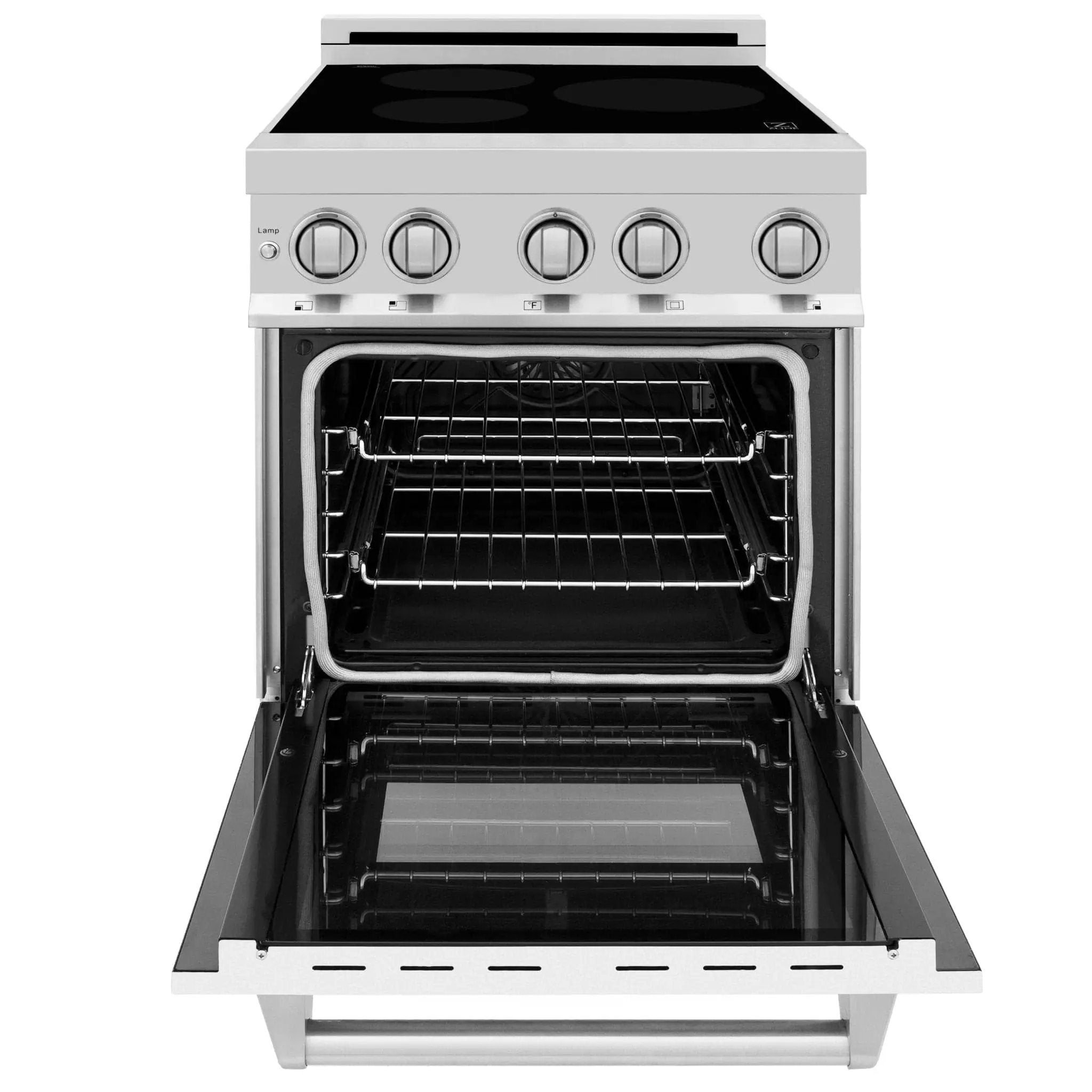 ZLINE 24" Induction Range with a 3 Element Stove and Electric Oven in White Matte RAIND-WM-24 by Farmhouse Kitchen and Bath