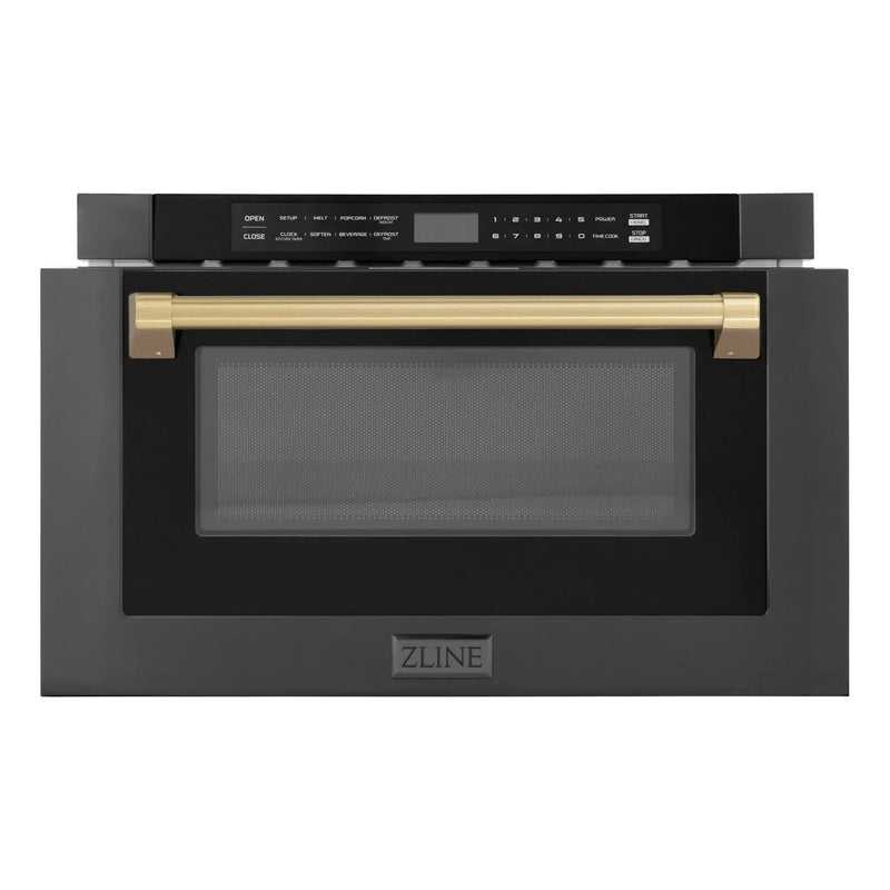 ZLINE 24" Microwave Drawer, Black Stainless, Bronze MWDZ-1-BS-H-CB by Farmhouse Kitchen and Bath