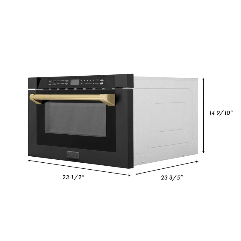 ZLINE 24" Microwave Drawer, Black Stainless, Bronze MWDZ-1-BS-H-CB by Farmhouse Kitchen and Bath