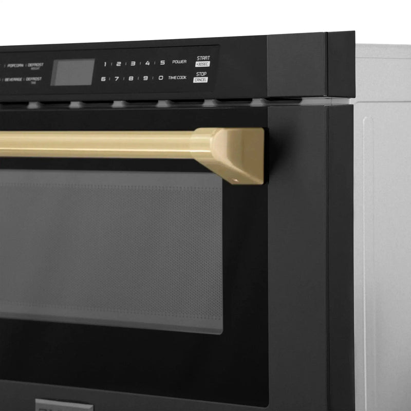 ZLINE 24" Microwave Drawer, Black Stainless, Bronze MWDZ-1-BS-H-CB by Farmhouse Kitchen and Bath