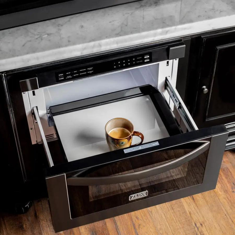 ZLINE 24" Microwave Drawer, Black Stainless Steel, MWD-1-BS by Farmhouse Kitchen and Bath