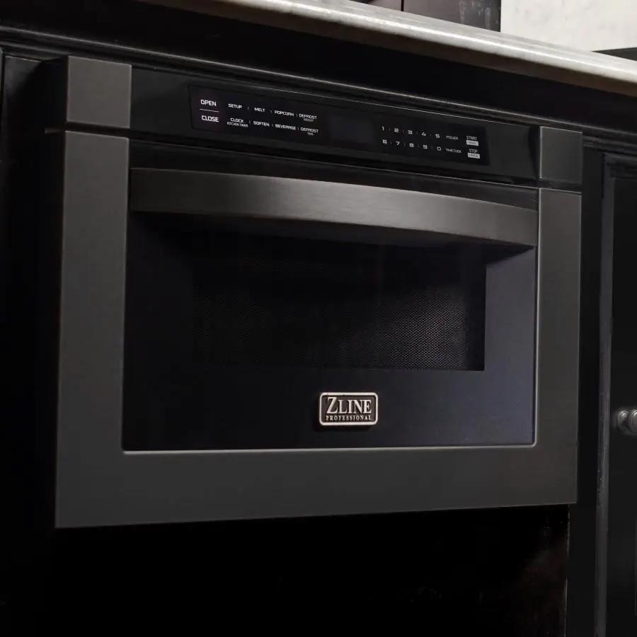 ZLINE 24" Microwave Drawer, Black Stainless Steel, MWD-1-BS by Farmhouse Kitchen and Bath