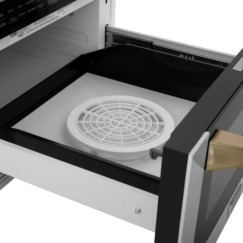 ZLINE 24" Microwave Drawer, Stainless Steel, Bronze MWDZ-1-SS-H-CB by Farmhouse Kitchen and Bath