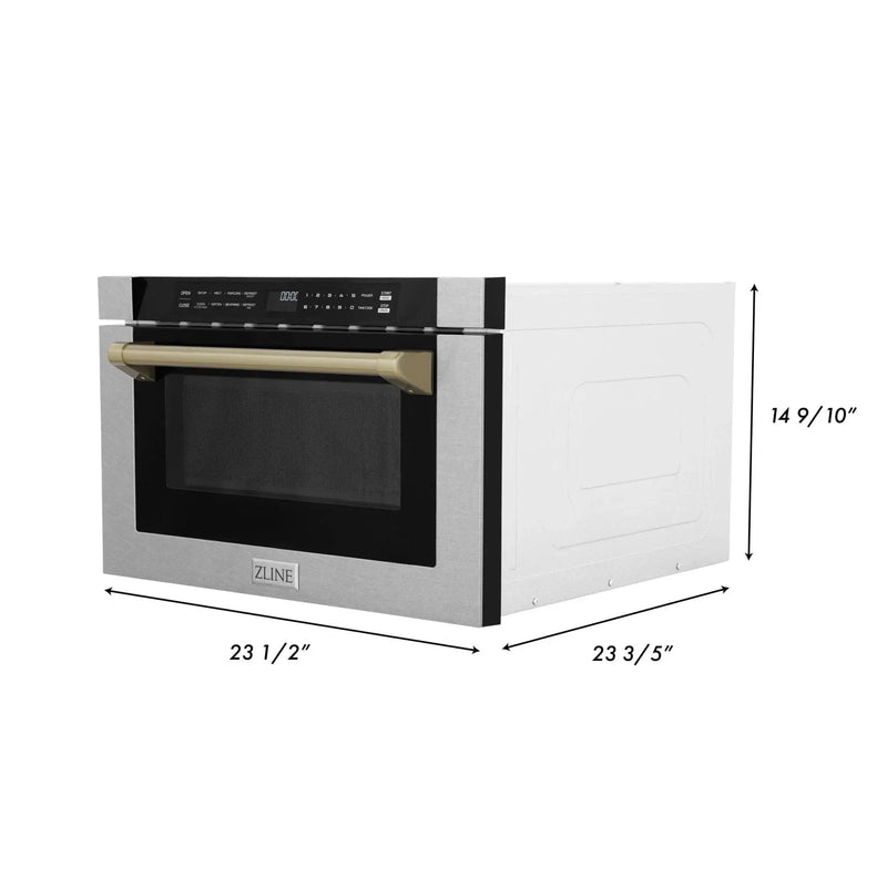 ZLINE 24" Microwave Drawer, Stainless Steel, Bronze MWDZ-1-SS-H-CB by Farmhouse Kitchen and Bath