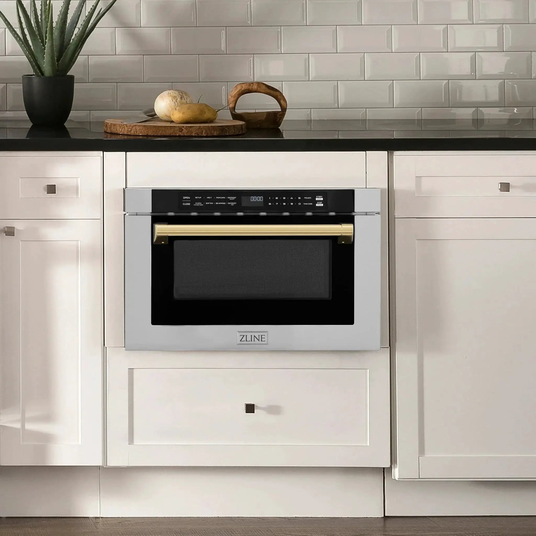 ZLINE 24" Microwave Drawer, Stainless Steel,Gold MWDZ-1-H-G by Farmhouse Kitchen and Bath