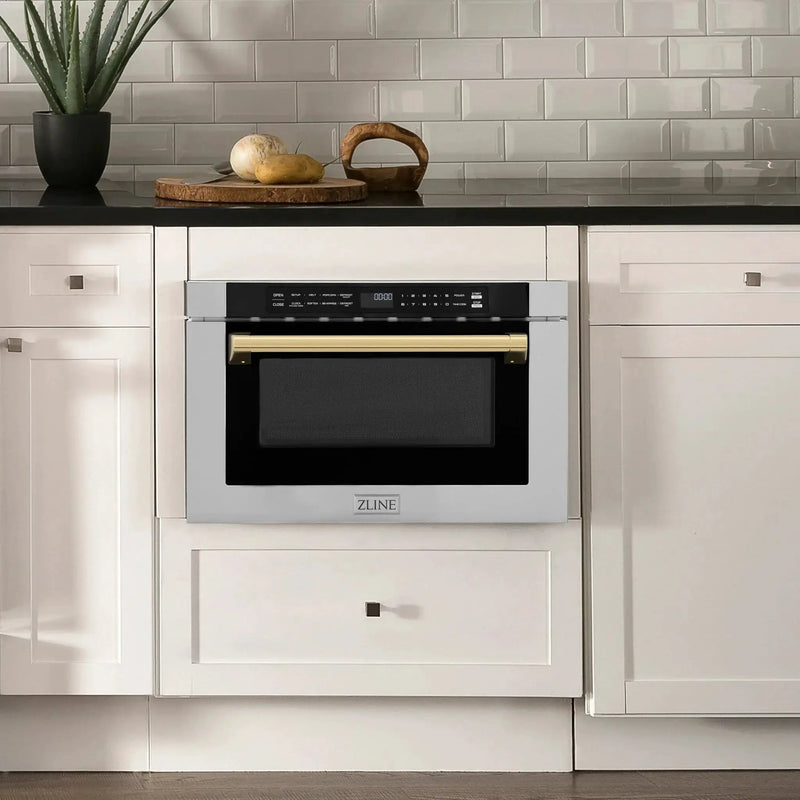 ZLINE 24" Microwave Drawer, Stainless Steel,Gold MWDZ-1-H-G by Farmhouse Kitchen and Bath