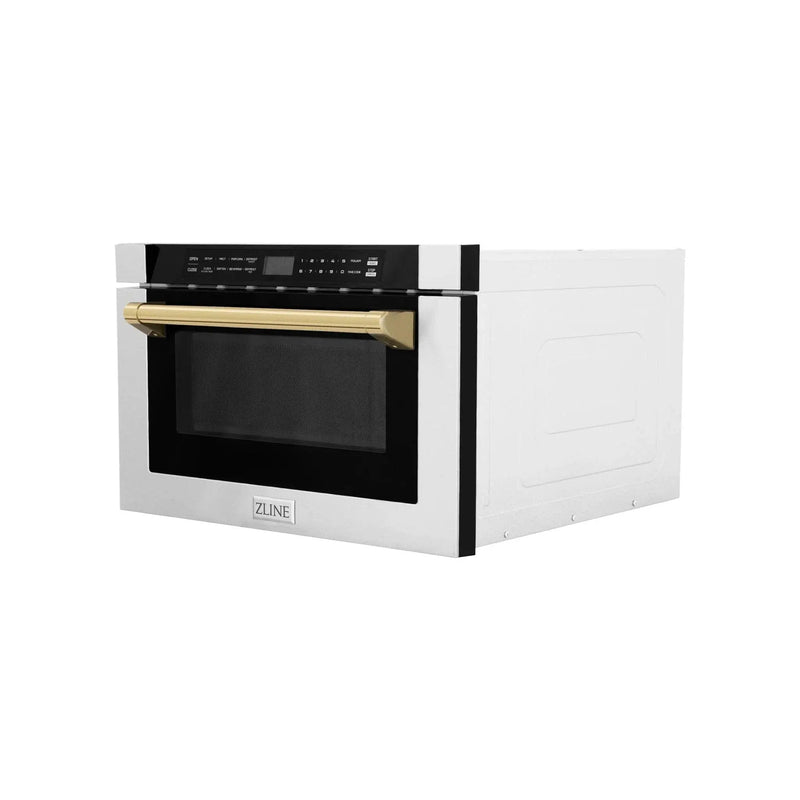 ZLINE 24" Microwave Drawer, Stainless Steel,Gold MWDZ-1-H-G by Farmhouse Kitchen and Bath