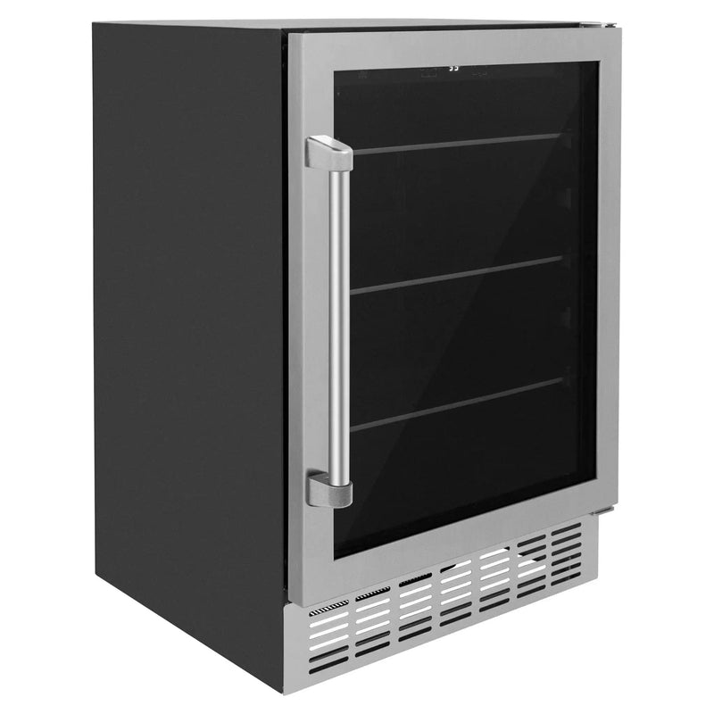 ZLINE 24" Monument 154 Can Beverage Fridge in Stainless Steel RBV-US-24 by Farmhouse Kitchen and Bath