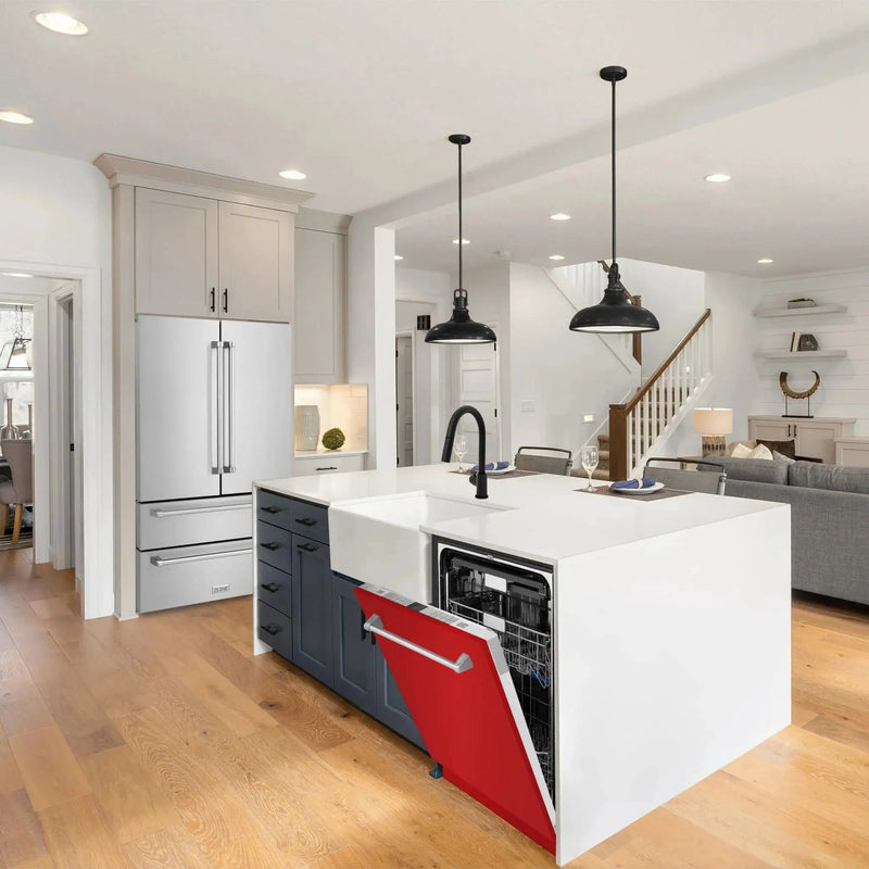 ZLINE 24" Monument, 3rd Rack, Red Door, Dishwasher, DWMT-RM-24 by Farmhouse Kitchen and Bath