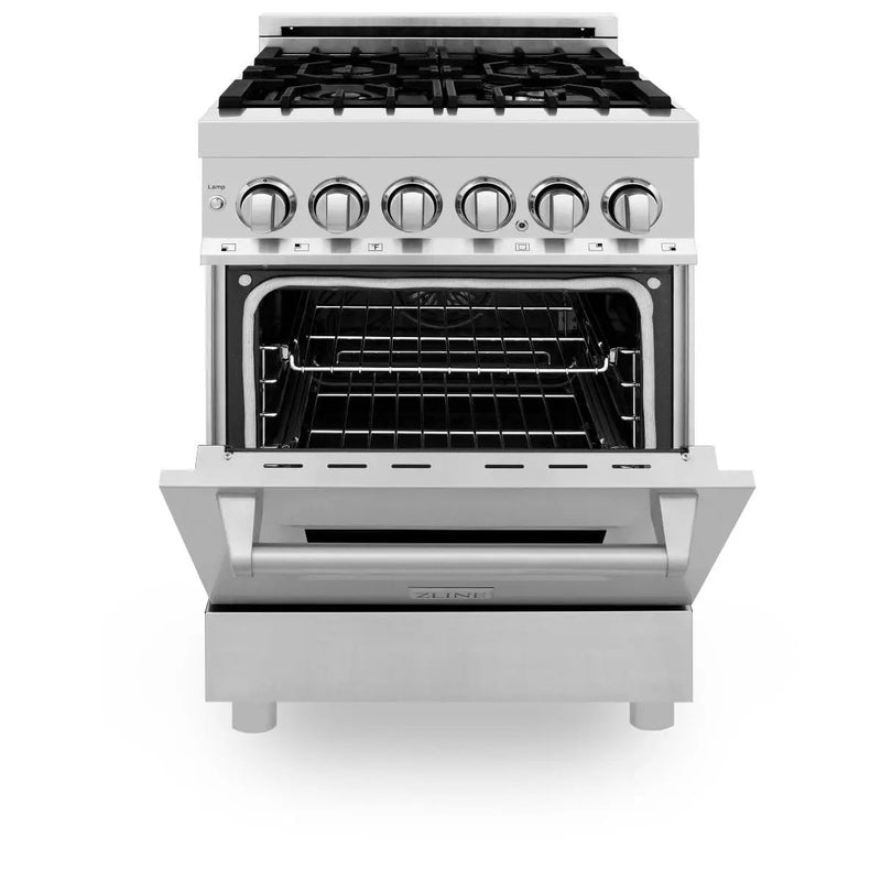 ZLINE 24" Professional Dual Fuel Range In Stainless Steel, RA24 by Farmhouse Kitchen and Bath