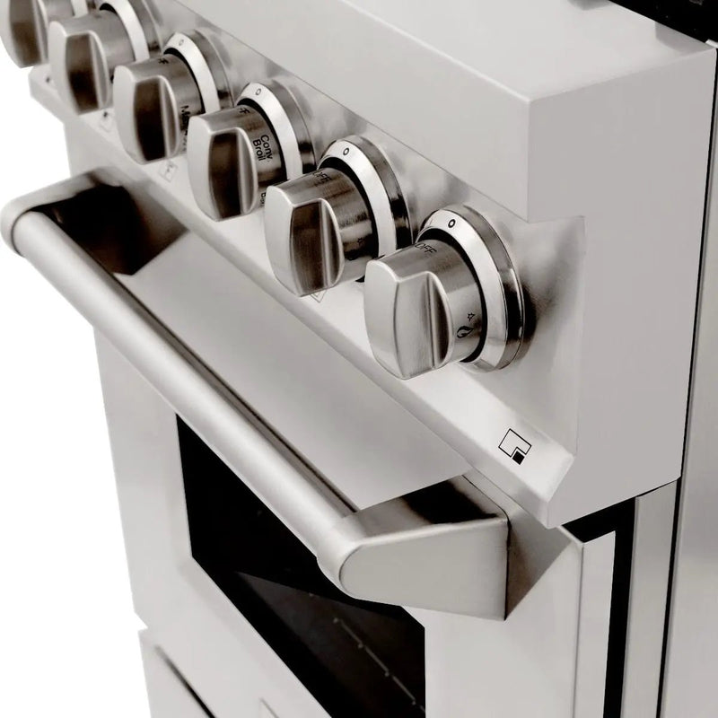 ZLINE 24" Professional Dual Fuel Range In Stainless Steel, RA24 by Farmhouse Kitchen and Bath